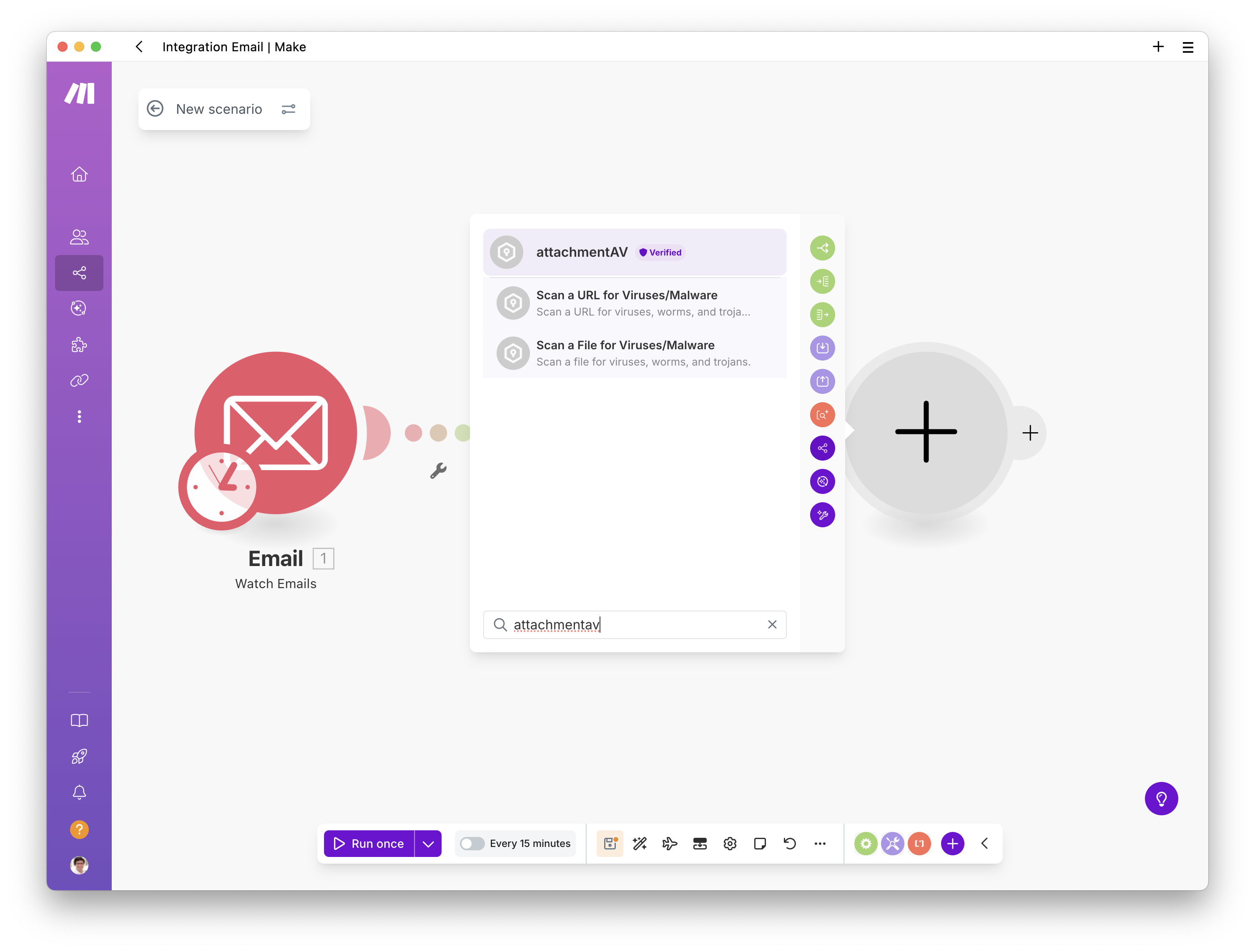 Creating a scenario to upload email attachments to Dropbox after a virus and malware scan - Step 8