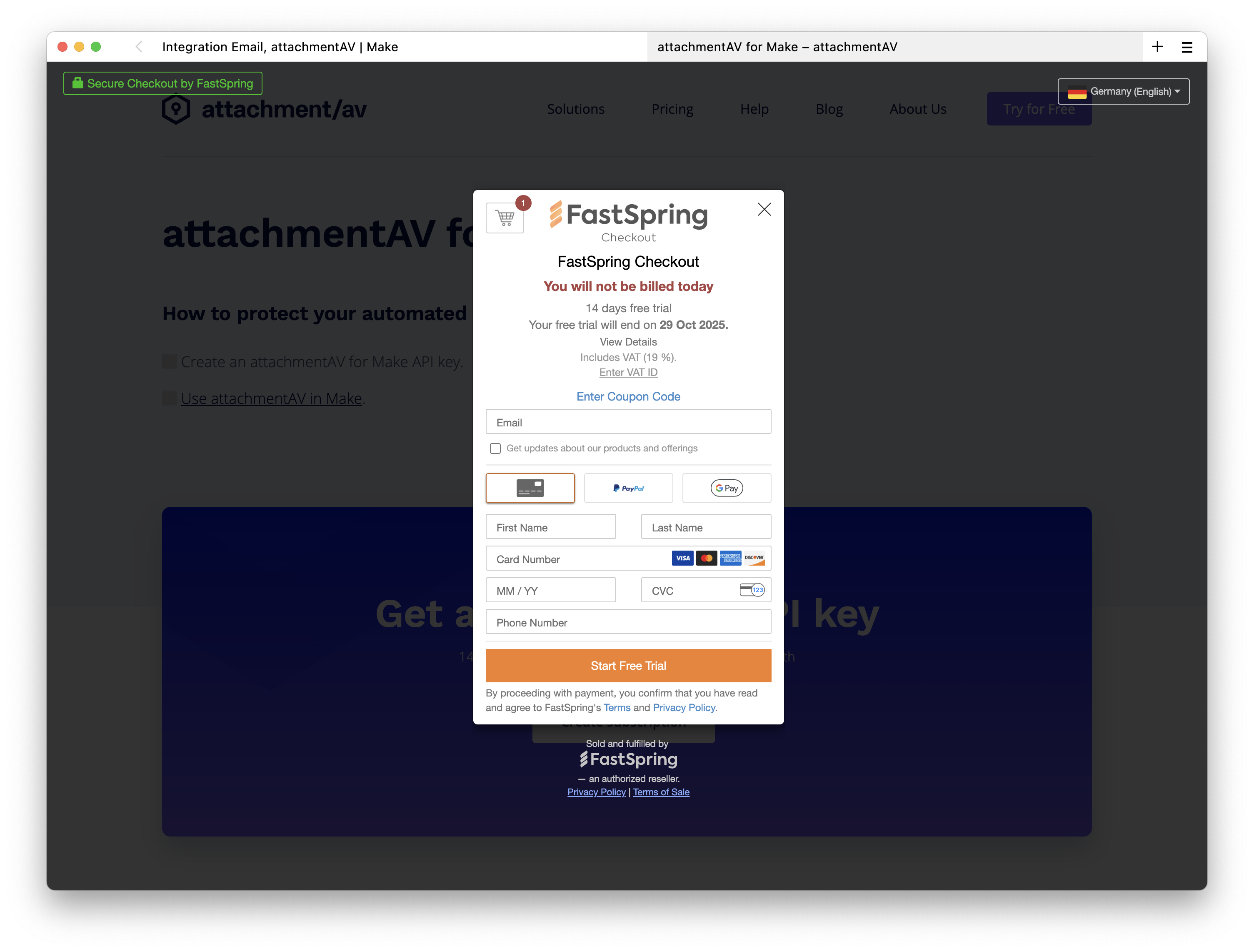 Creating a scenario to upload email attachments to Dropbox after a virus and malware scan - Step 11