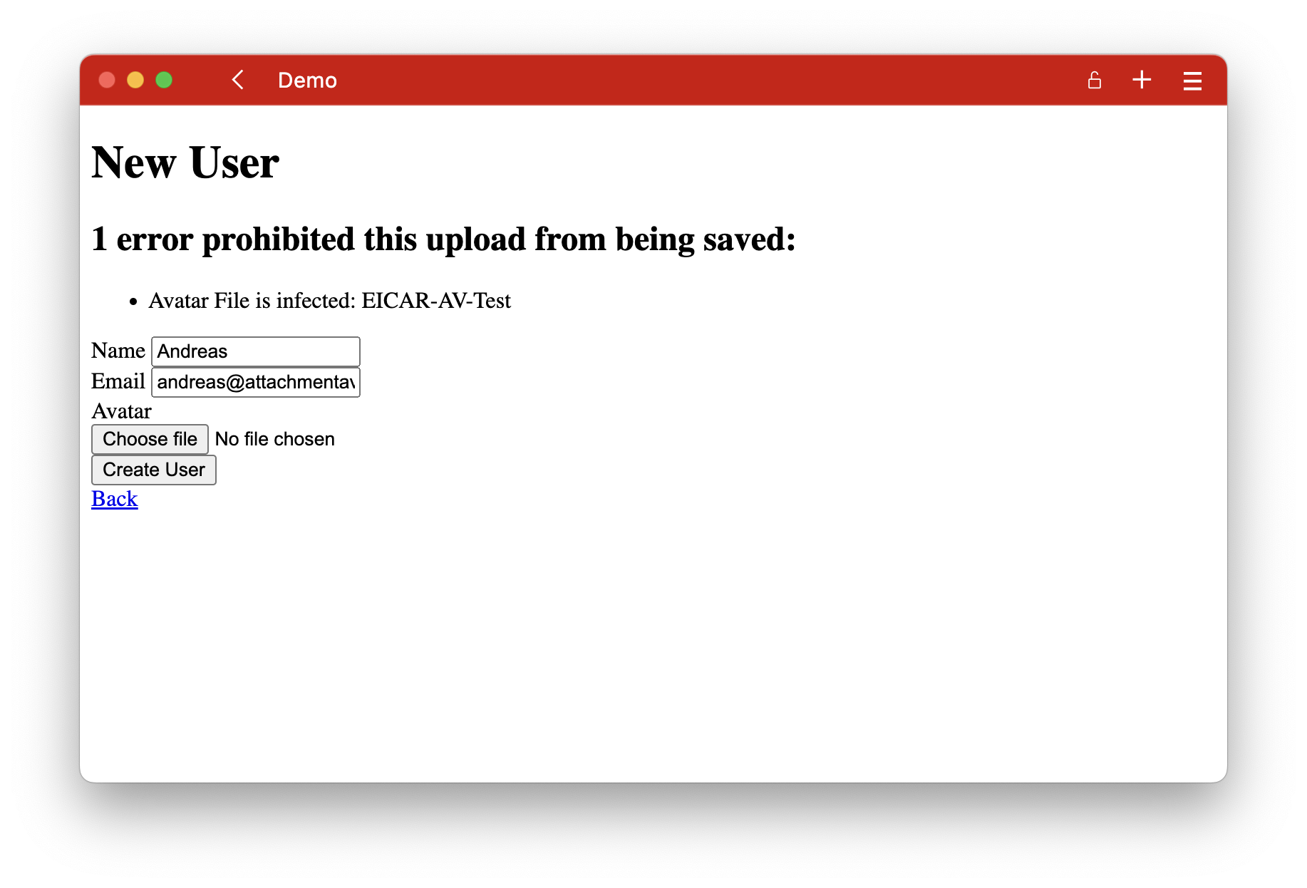 Rails app blocks users from uploading infected files