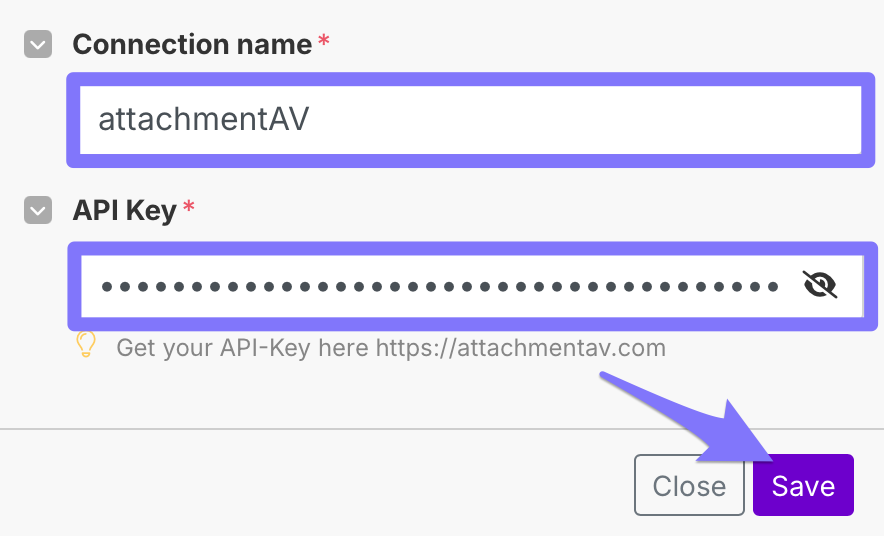 Use attachmentAV: step 4