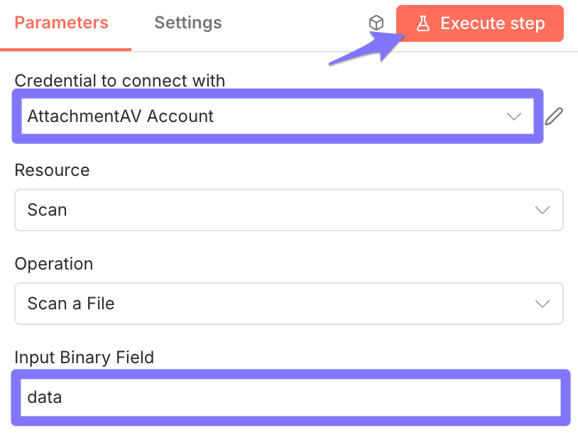 Use attachmentAV: step 4
