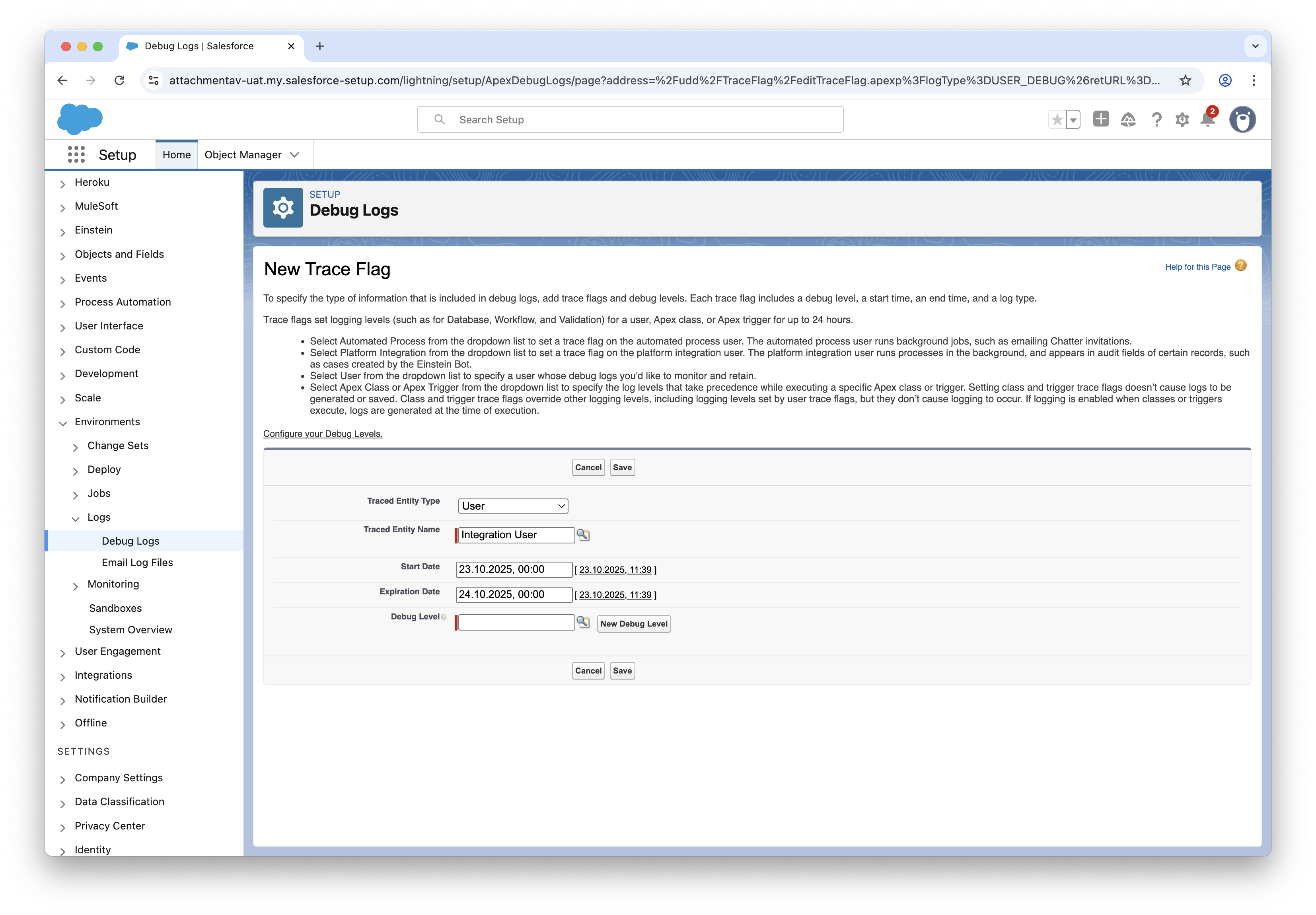 Debugging attachmentAV for Salesforce - Step #3