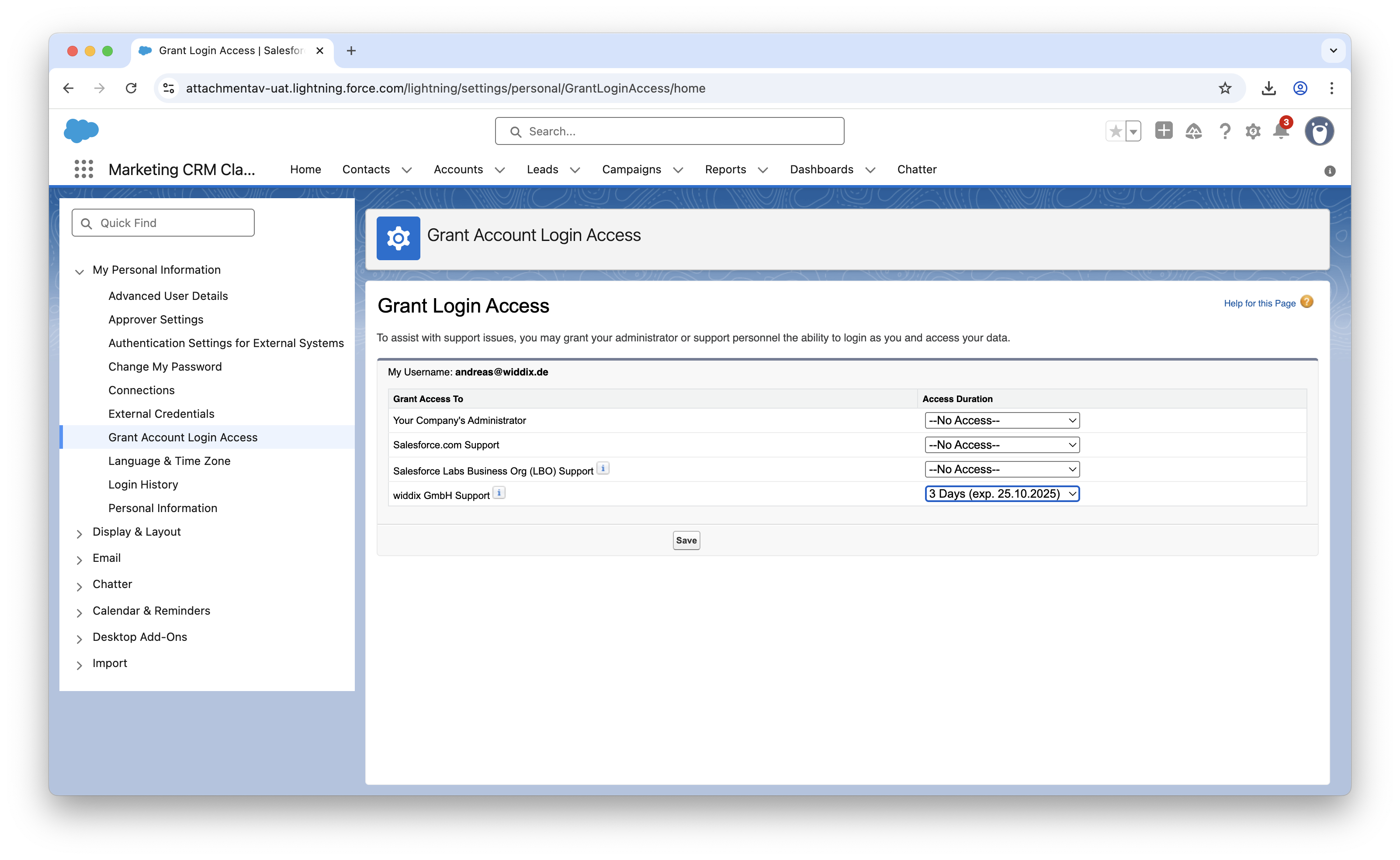 Grant Login Access - Step #2