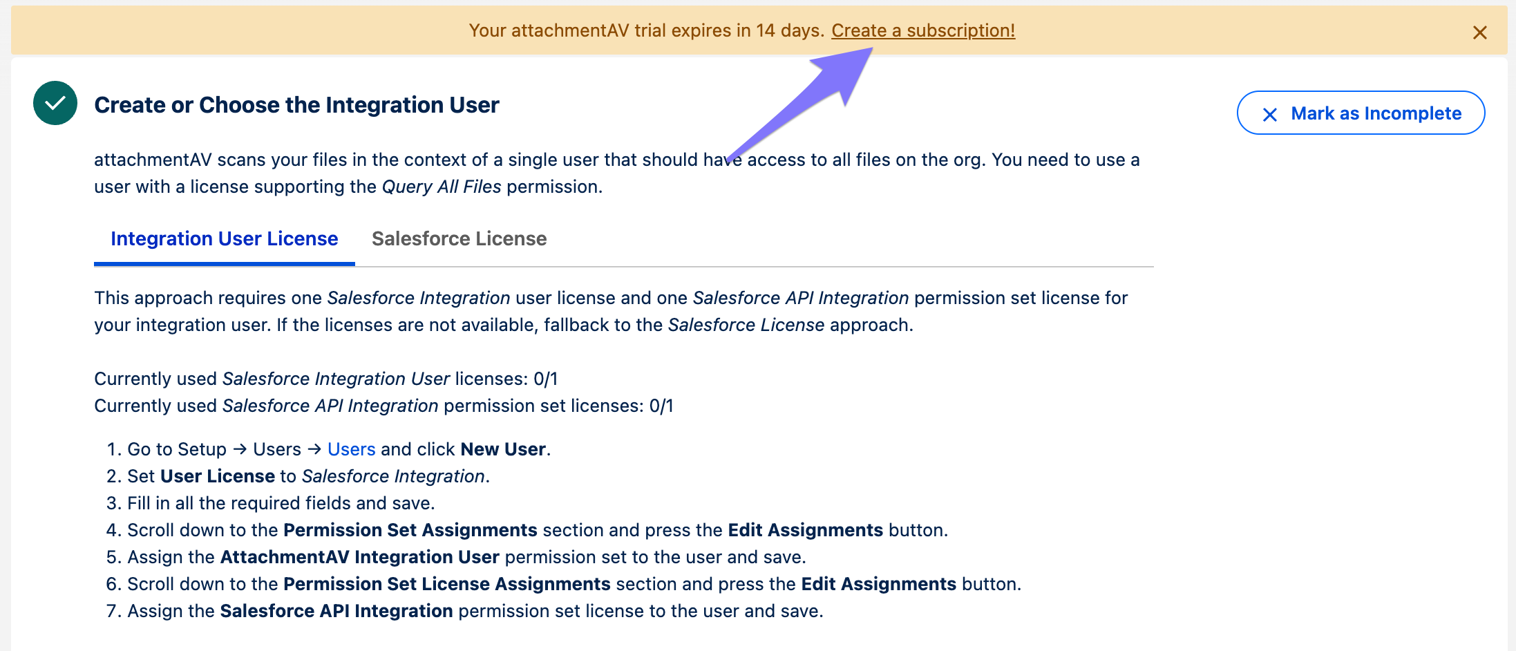 Create a subscription