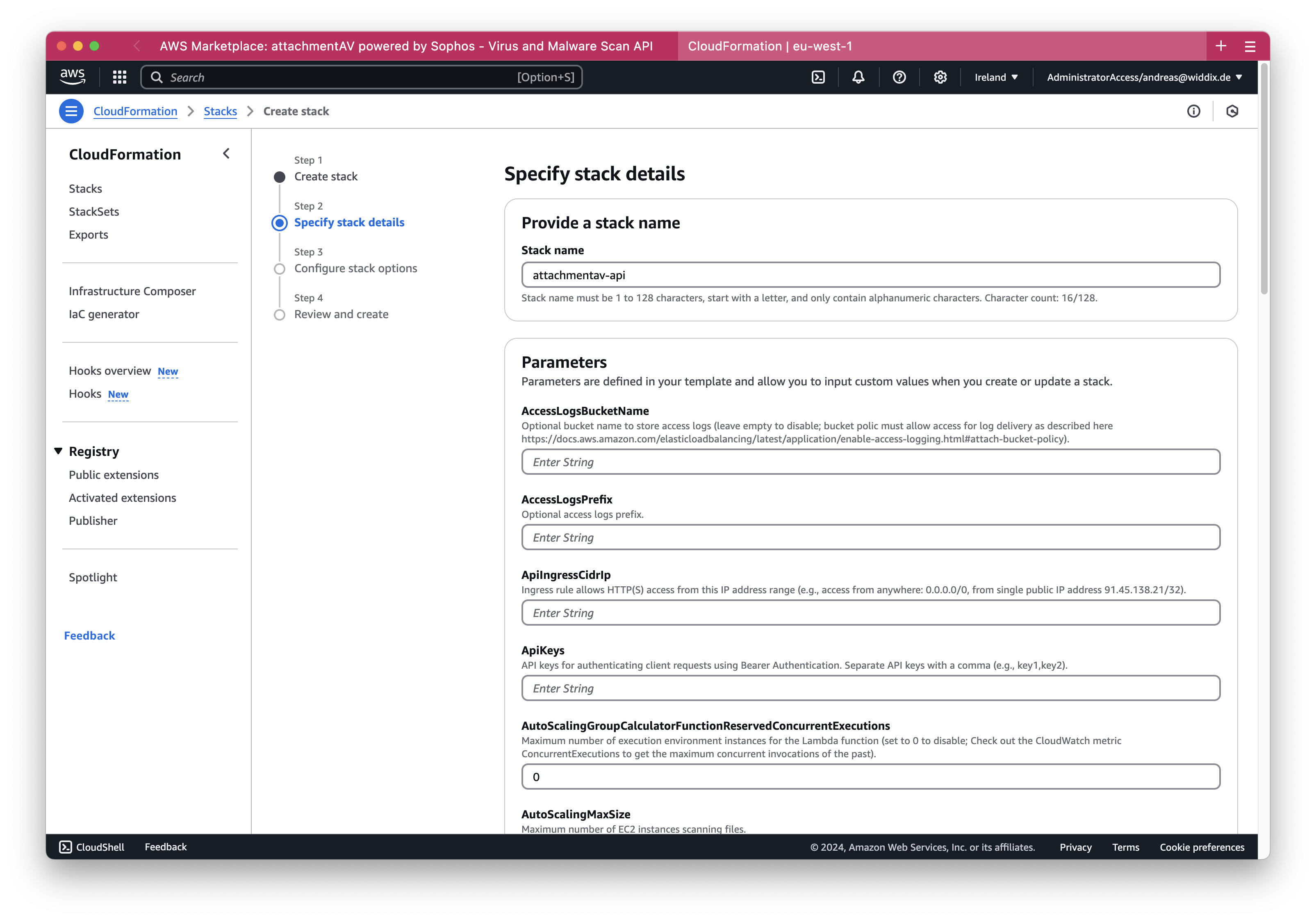 Setting up attachmentAV Virus and Malware Scan API (Self-hosted on AWS): Step 7