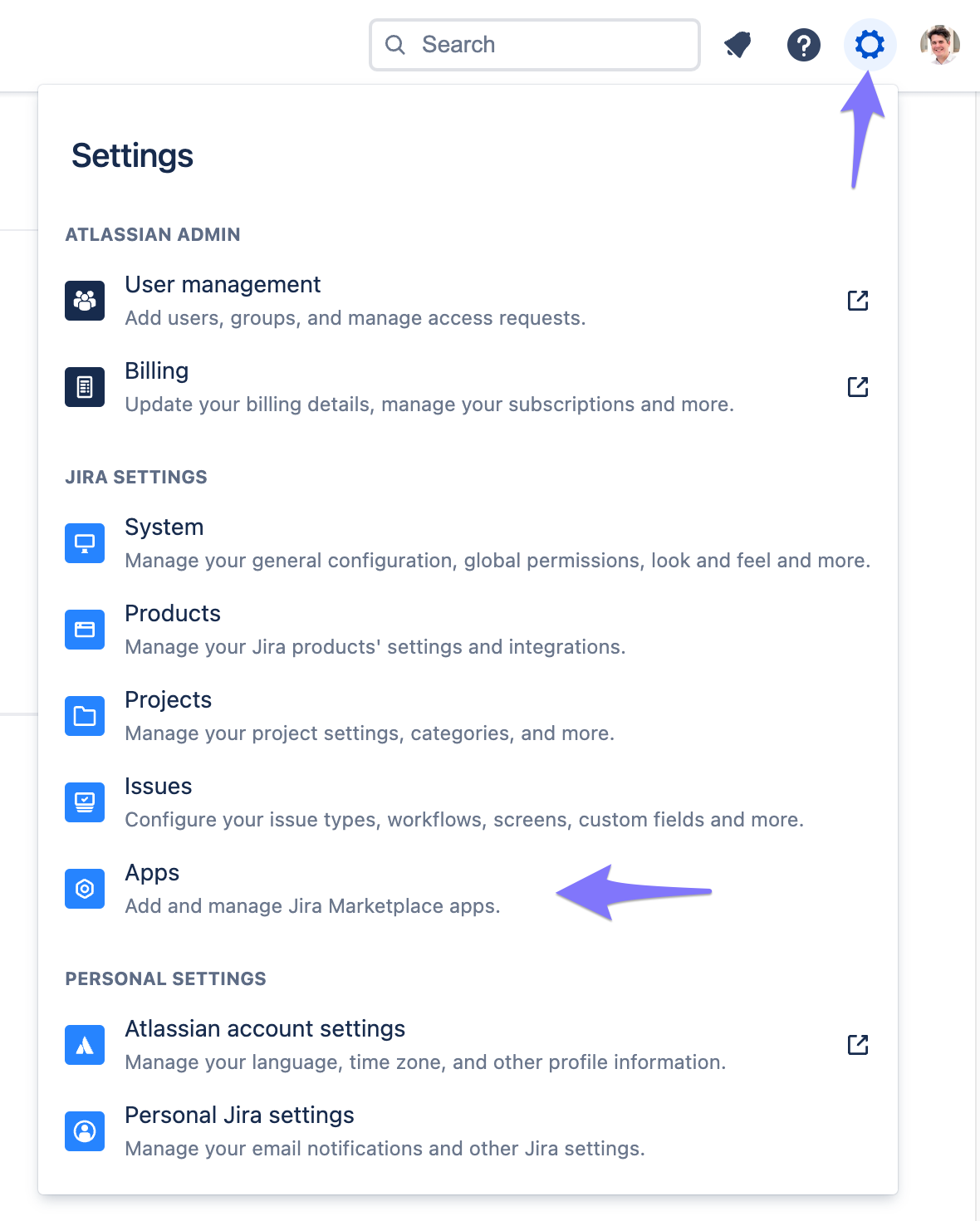 Go to Settings > Apps