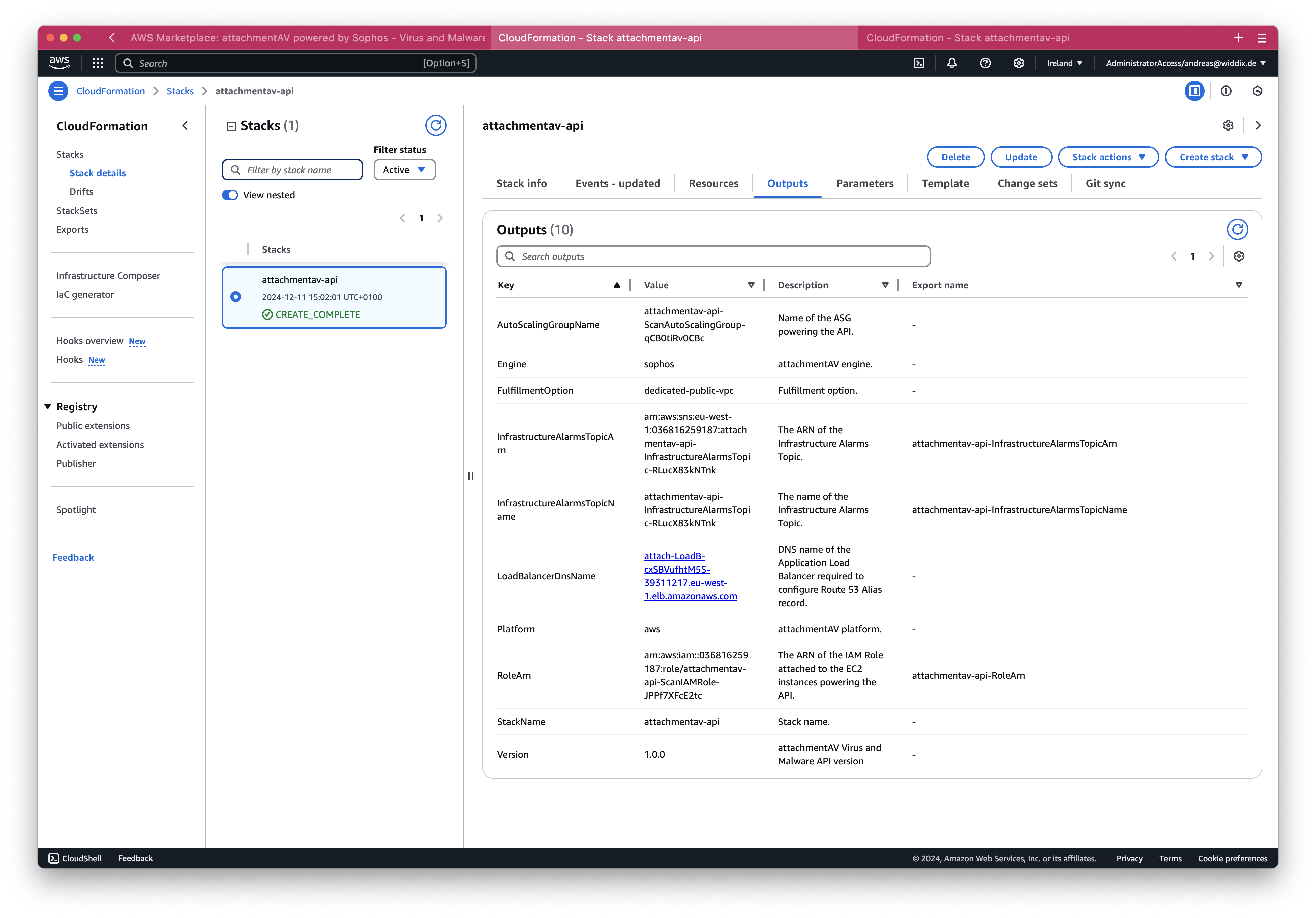Setting up attachmentAV Virus and Malware Scan API (self-hosted on AWS): Step 13